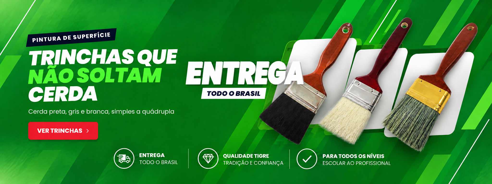 Trinchas de cerda natural e sintética com entrega para todo o Brasil