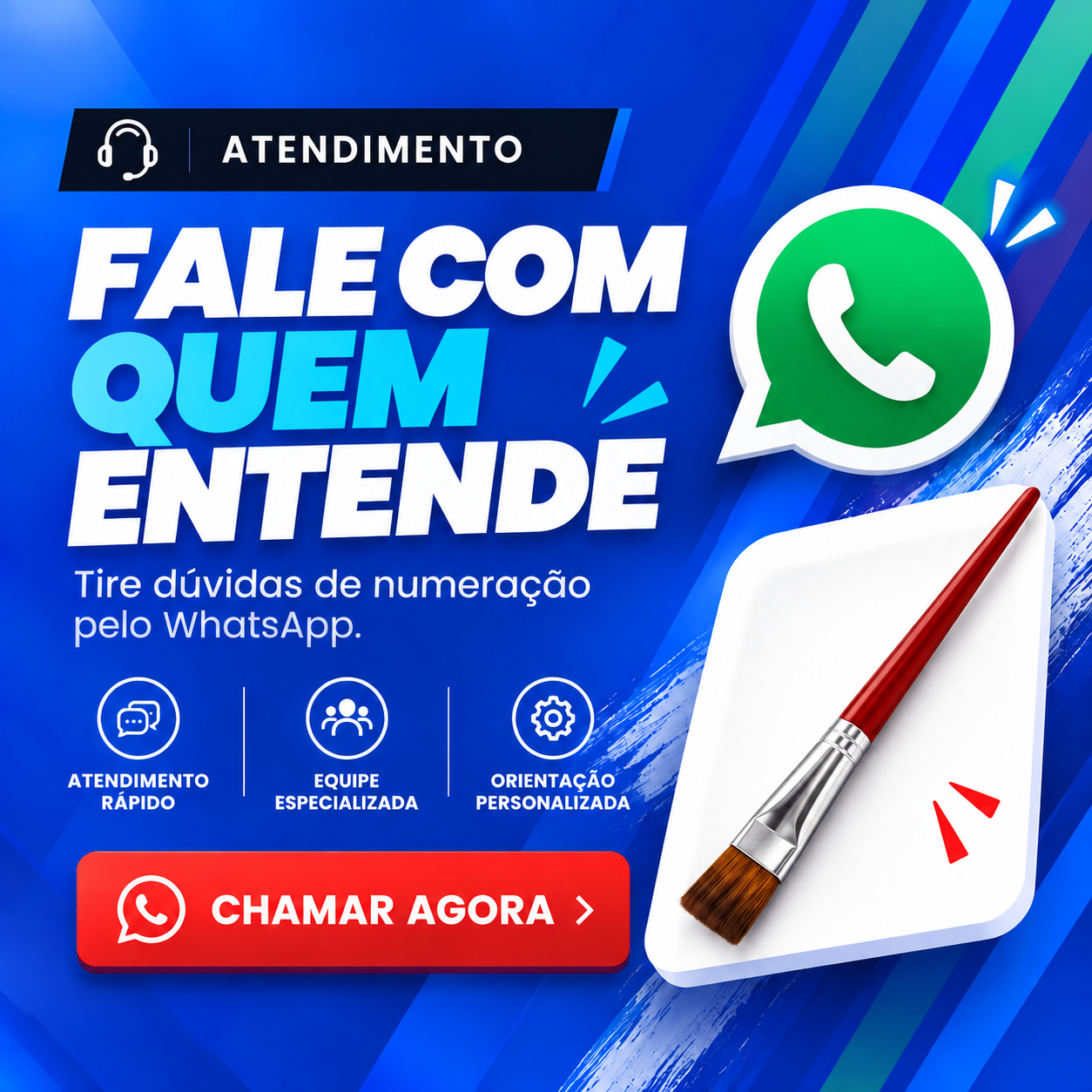 Atendimento pelo WhatsApp com quem entende de pincel
